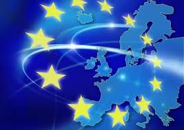 immagine dell'Europa su sfondo blu