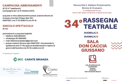 stralcio locandina 34° Rassegna Teatrale | Sala Don Caccia