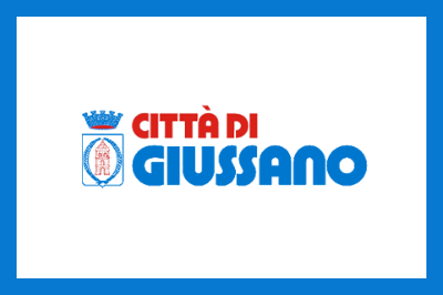 Scritta avviso con il logo del comune di Giussano