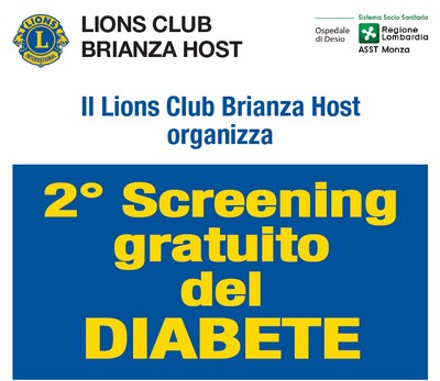 Stralcio di locandina con scritta 2° Screening gratuito del diabete