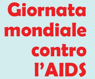 Stralcio di locandina con scritta "Giornata mondiale contro l'AIDS"