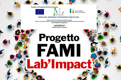 Banner con il titolo "Progetto FAMI. Lab'Impact"