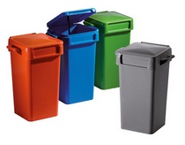 disegno di varie tipologie di raccoglitori per rifiuti