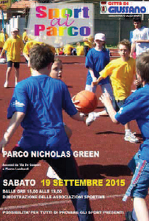 locandina dell'iniziativa: bambini che giocano a basket 