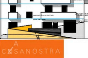 stralcio della locandina con disegno del progetto dell'edificio di via Milano 17