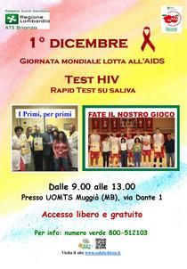 Locandina con scritta "1° dicembre giornata mondiale lorra all'AIDS"