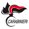 logo dell'arma dei carabinieri riproduce l'immagine del cappelo dei carabinieri stilizzato in nero e rosso e la scritta carabinieri