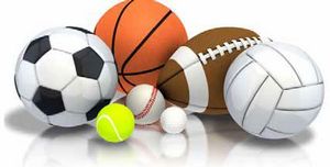 diversi tipi di palle: calcio, tennis, pallacestro, pallavolo ecc.