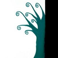 immagine astratta di un albero di colore verde-azzurro