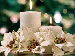 candele bianche natalizie