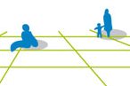 dettaglio del logo del sito ufficiale del piano di zona: persone stilizzate in piede su una rete