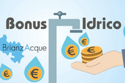 immagine stilizzata di rubinetto che eroga gocce d'acqua con simbolo euro e monete su una mano