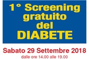 Stralcio di locandina con scritta 1° Screening gratuito del diabete